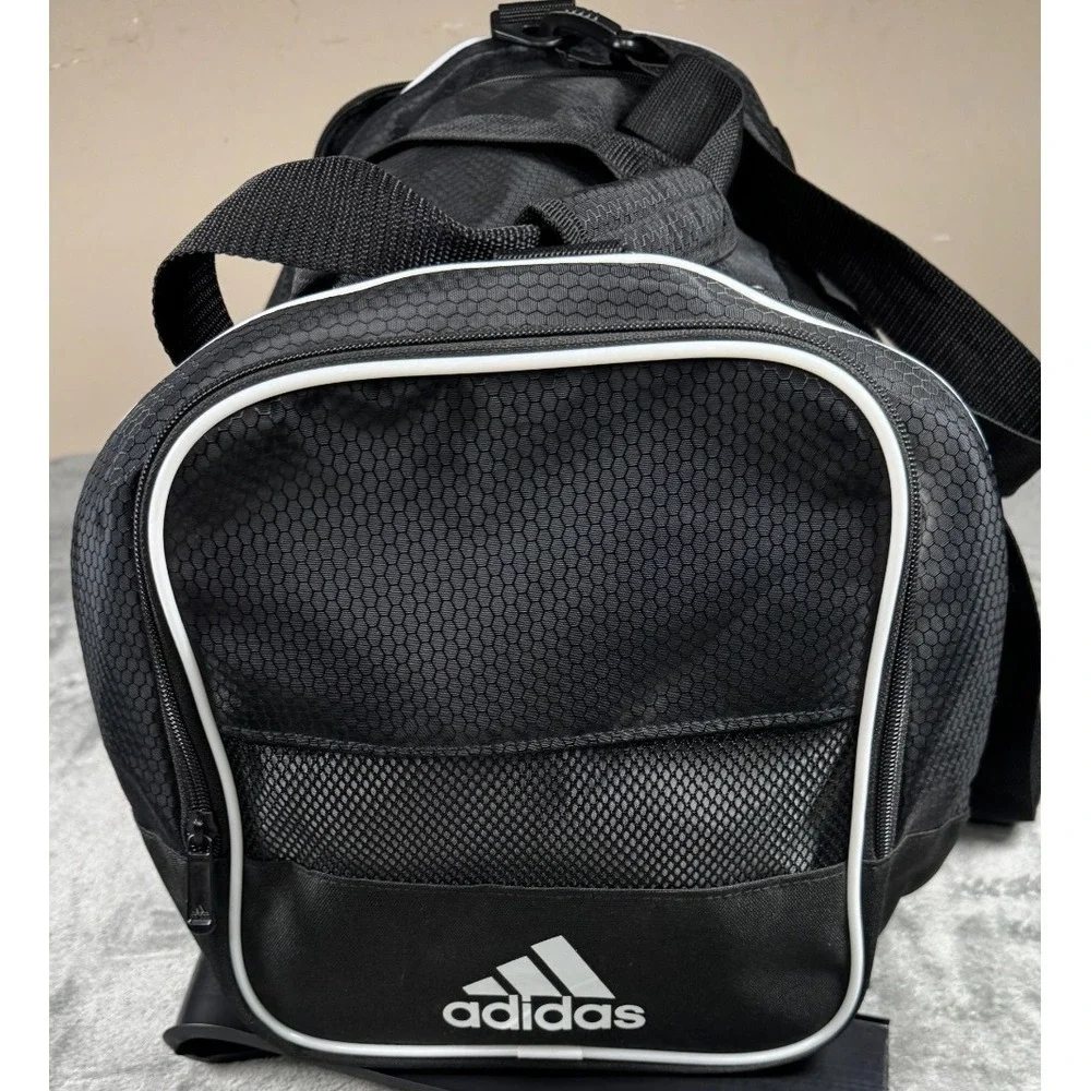 Adidas Defender Medium Duffle Bag‎ Black White One Size 104384-A No Strap